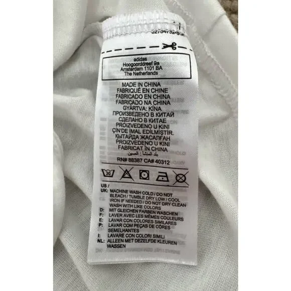 Adidas Womens White Cropped Tank Top Drawstring Hem Athletic Workout Small - Picture 7 of 12